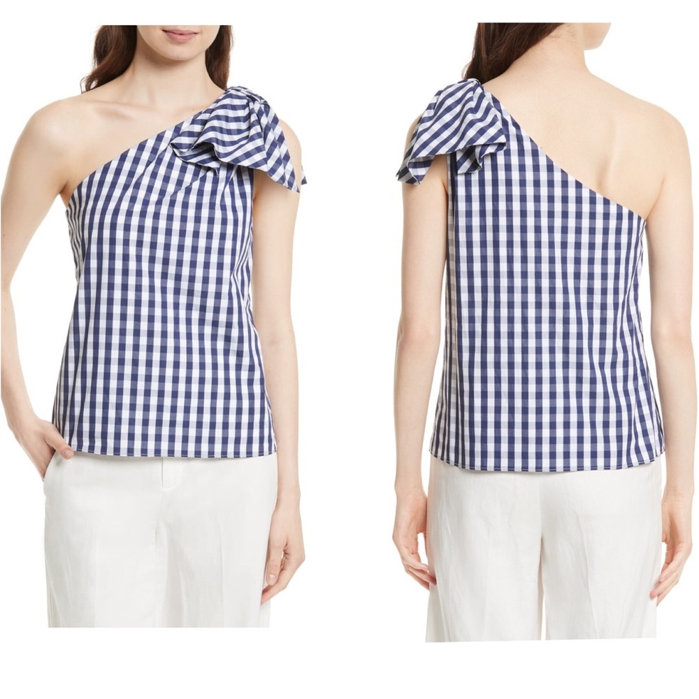 NWT MILLY Gingham Cotton Top Size S